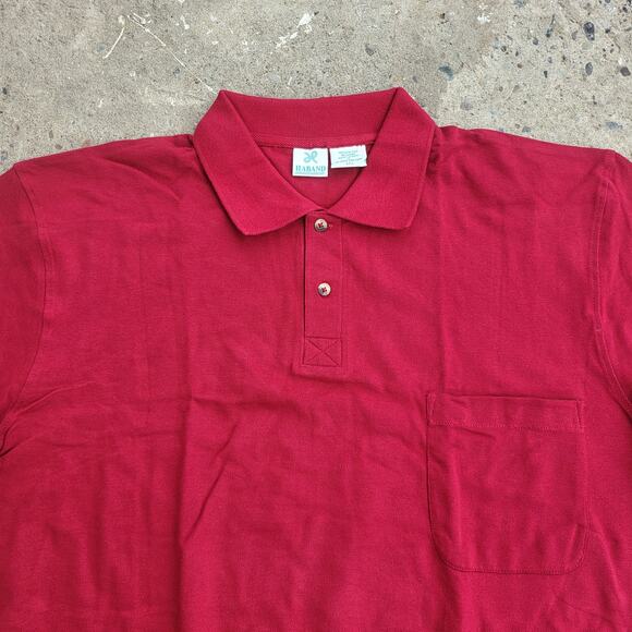 Vintage 90s Haband Boxy Polo Shirt Mens XL Red Casual Old Money Oversized Loose - Picture 2 of 9